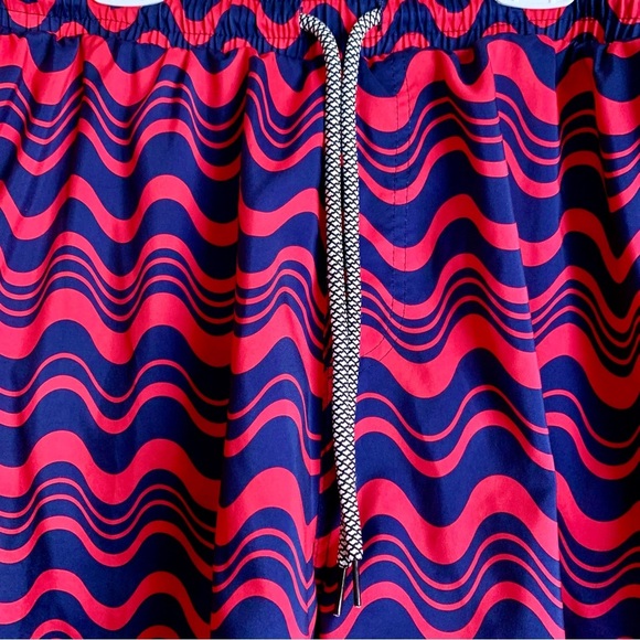 INC Men's Fuschia & navy blue mesh Wave pattern Swim Shorts board shorts size XL - Picture 3 of 7